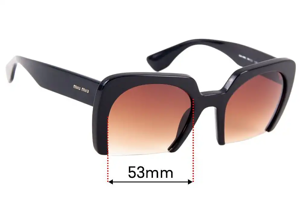 Sunglass Fix Replacement Lenses for Miu Miu SMU06Q - 53mm Wide Sunglass Fix Replacement Lenses for Miu Miu SMU06Q - 53mm Wide