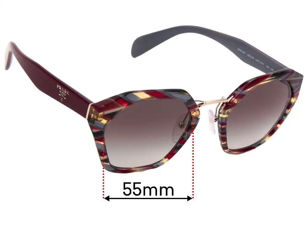 Sunglass Fix Replacement Lenses for Prada SPR04T & PR04TS - 55mm Wide Sunglass Fix Replacement Lenses for Prada SPR04T & PR04TS - 55mm Wide