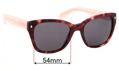 Sunglass Fix Replacement Lenses for Prada SPR09S & PR09SS - 54mm Wide Prada SPR09S & PR09SS Replacement Lenses 54mm wide