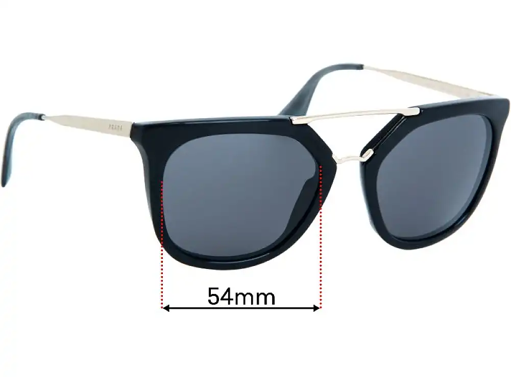 Sunglass Fix Replacement Lenses for Prada SPR13Q & PR13QS - 54mm Wide Sunglass Fix Replacement Lenses for Prada SPR13Q & PR13QS - 54mm Wide