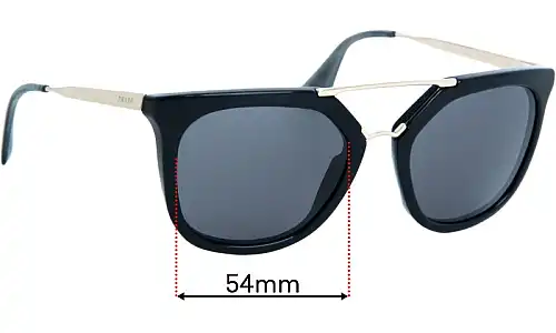 Sunglass Fix Replacement Lenses for Prada SPR13Q & PR13QS - 54mm Wide Prada SPR13Q & PR13QS Replacement Lenses 54mm wide