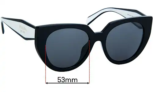 Sunglass Fix Replacement Lenses for Prada SPR14W-F - 53mm Wide Prada SPR14W-F Replacement Lenses 53mm wide