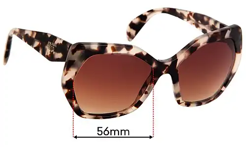 Sunglass Fix Replacement Lenses for Prada SPR16R - 56mm Wide Prada SPR16R Replacement Lenses 56mm wide