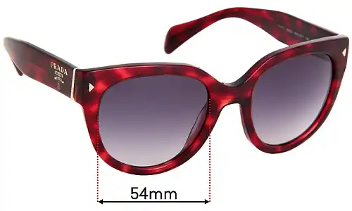 Sunglass Fix Replacement Lenses for Prada SPR17O - 54mm Wide Prada SPR17O Replacement Lenses 54mm wide