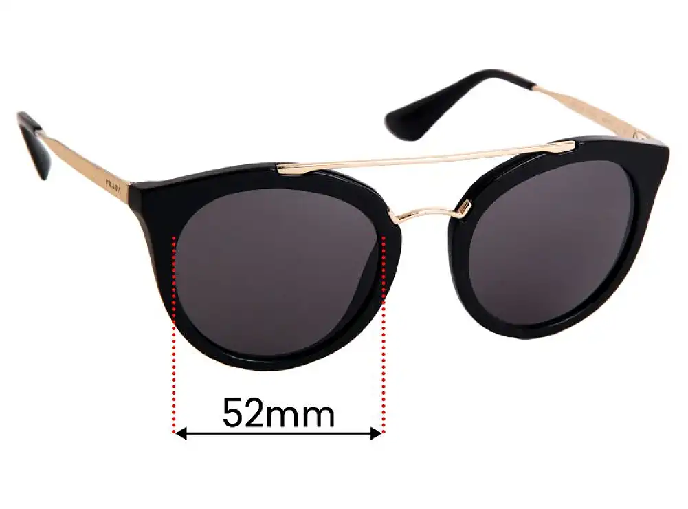 Sunglass Fix Replacement Lenses for Prada SPR23S & PR23SS - 52mm Wide Sunglass Fix Replacement Lenses for Prada SPR23S & PR23SS - 52mm Wide