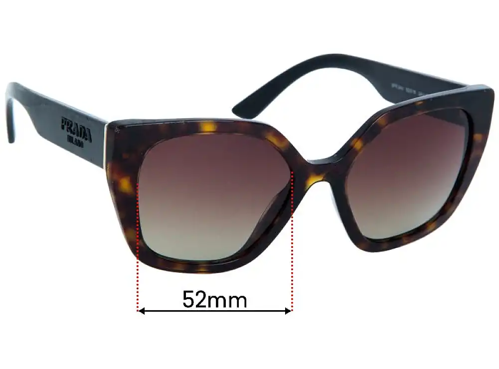 Sunglass Fix Replacement Lenses for Prada SPR24X - 52mm Wide Sunglass Fix Replacement Lenses for Prada SPR24X - 52mm Wide