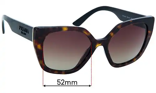 Sunglass Fix Replacement Lenses for Prada SPR24X - 52mm Wide Prada SPR24X Replacement Lenses 52mm wide
