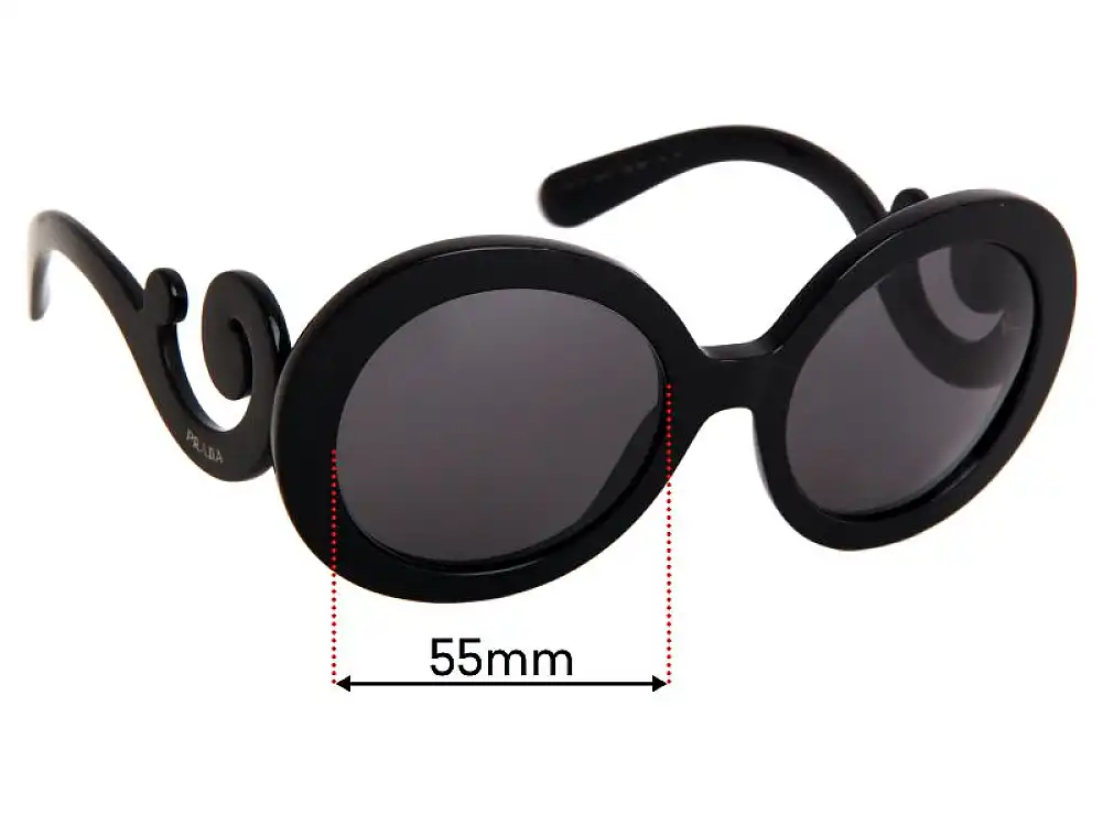 Sunglass Fix Replacement Lenses for Prada SPR27N - 55mm Wide Sunglass Fix Replacement Lenses for Prada SPR27N - 55mm Wide