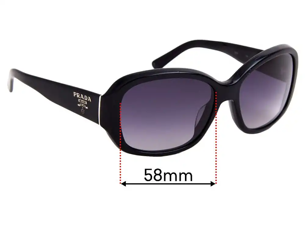 Sunglass Fix Replacement Lenses for Prada SPR31N - 58mm Wide Sunglass Fix Replacement Lenses for Prada SPR31N - 58mm Wide
