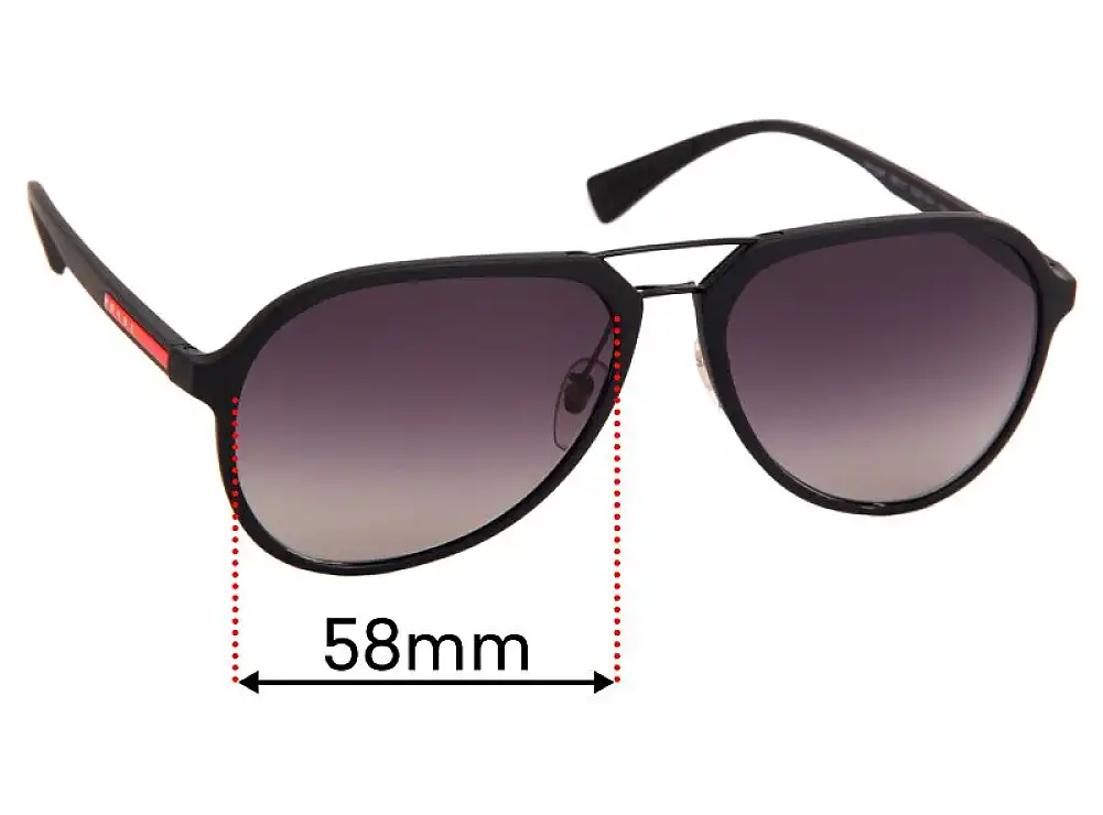 Sunglass Fix Replacement Lenses for Prada SPS05R - 58mm Wide Sunglass Fix Replacement Lenses for Prada SPS05R - 58mm Wide