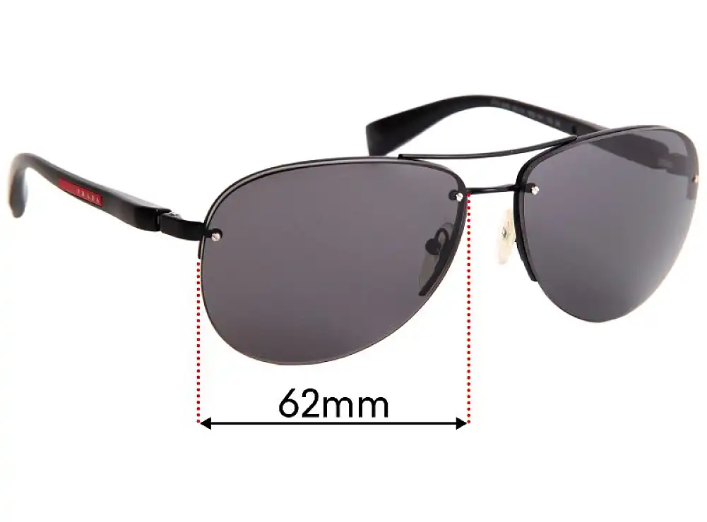 Sunglass Fix Replacement Lenses for Prada SPS56M & PS56MS - 62mm Wide Sunglass Fix Replacement Lenses for Prada SPS56M & PS56MS - 62mm Wide