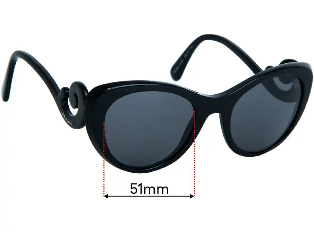 Sunglass Fix Replacement Lenses for Prada VPR06Q - 51mm Wide Sunglass Fix Replacement Lenses for Prada VPR06Q - 51mm Wide