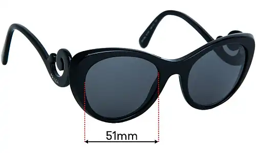 Sunglass Fix Replacement Lenses for Prada VPR06Q - 51mm Wide Sunglass Fix Replacement Lenses for Prada VPR06Q - 51mm Wide
