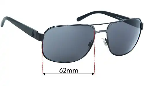 Sunglass Fix Replacement Lenses for Polo Polo PH 3093 - 62mm Wide Polo Polo PH 3093 Replacement Lenses 62mm wide