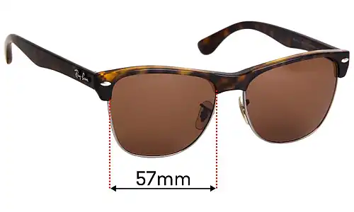 Sunglass Fix Replacement Lenses for Ray-Ban RB4175 Clubmaster Oversized - 57mm Wide Ray-Ban RB4175 Clubmaster Oversized Replacement Lenses 57mm wide