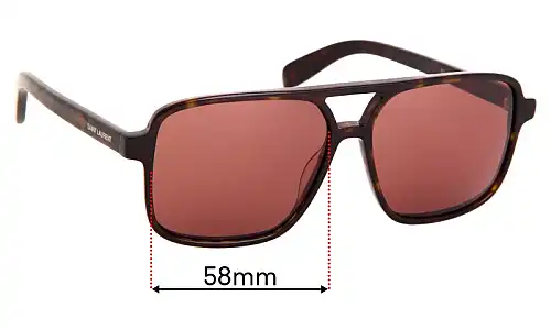 Sunglass Fix Replacement Lenses for Saint Laurent SL 176 - 58mm Wide Sunglass Fix Replacement Lenses for Saint Laurent SL 176 - 58mm Wide