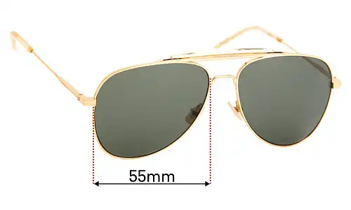 Sunglass Fix Replacement Lenses for Saint Laurent SL 85 - 55mm Wide Sunglass Fix Replacement Lenses for Saint Laurent SL 85 - 55mm Wide