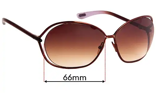 Sunglass Fix Replacement Lenses for Tom Ford Carla TF157 - 66mm Wide Tom Ford Carla TF157 Replacement Lenses 66mm wide