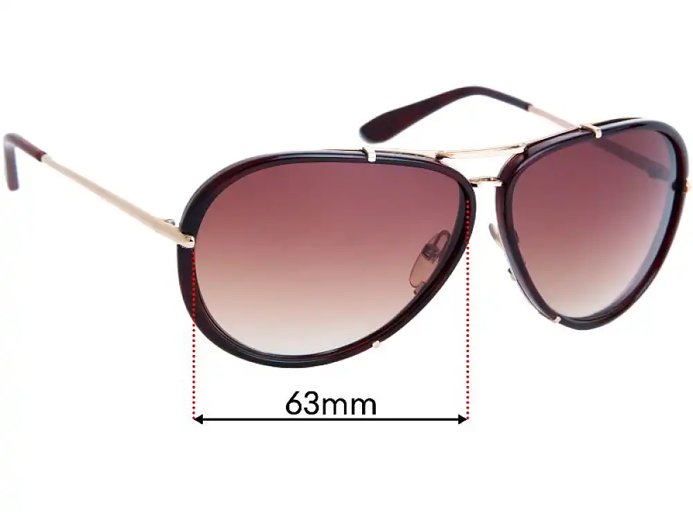 Sunglass Fix Replacement Lenses for Tom Ford Cyrille TF109 - 63mm Wide Sunglass Fix Replacement Lenses for Tom Ford Cyrille TF109 - 63mm Wide