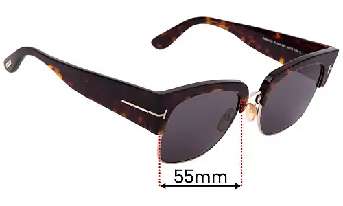 Sunglass Fix Replacement Lenses for Tom Ford Dakota TF554 - 55mm Wide Tom Ford Dakota TF554 Replacement Lenses 55mm wide