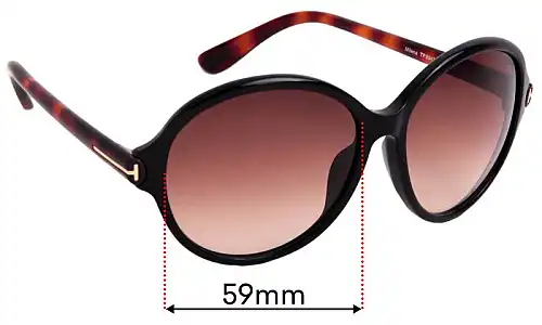 Tom Ford Milena TF9343 Replacement Lenses 59mm Sunglass Fix Replacement Lenses for Tom Ford Milena TF9343 - 59mm Wide