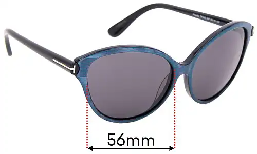 Sunglass Fix Replacement Lenses for Tom Ford Priscila TF342 - 60mm Wide Tom Ford Priscila TF342 Replacement Lenses 60mm wide