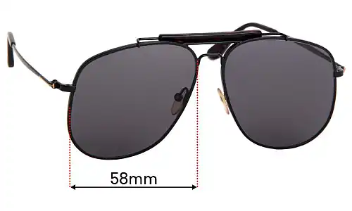 Sunglass Fix Replacement Lenses for Tom Ford Connor-02 TF557 - 58mm Wide Sunglass Fix Replacement Lenses for Tom Ford Connor-02 TF557 - 58mm Wide