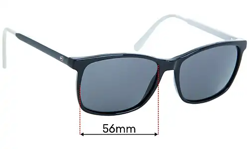 Sunglass Fix Replacement Lenses for Tommy Hilfiger TH Sun Rx 17 - 56mm Wide Tommy Hilfiger TH Sun Rx 17 Replacement Lenses 56mm wide