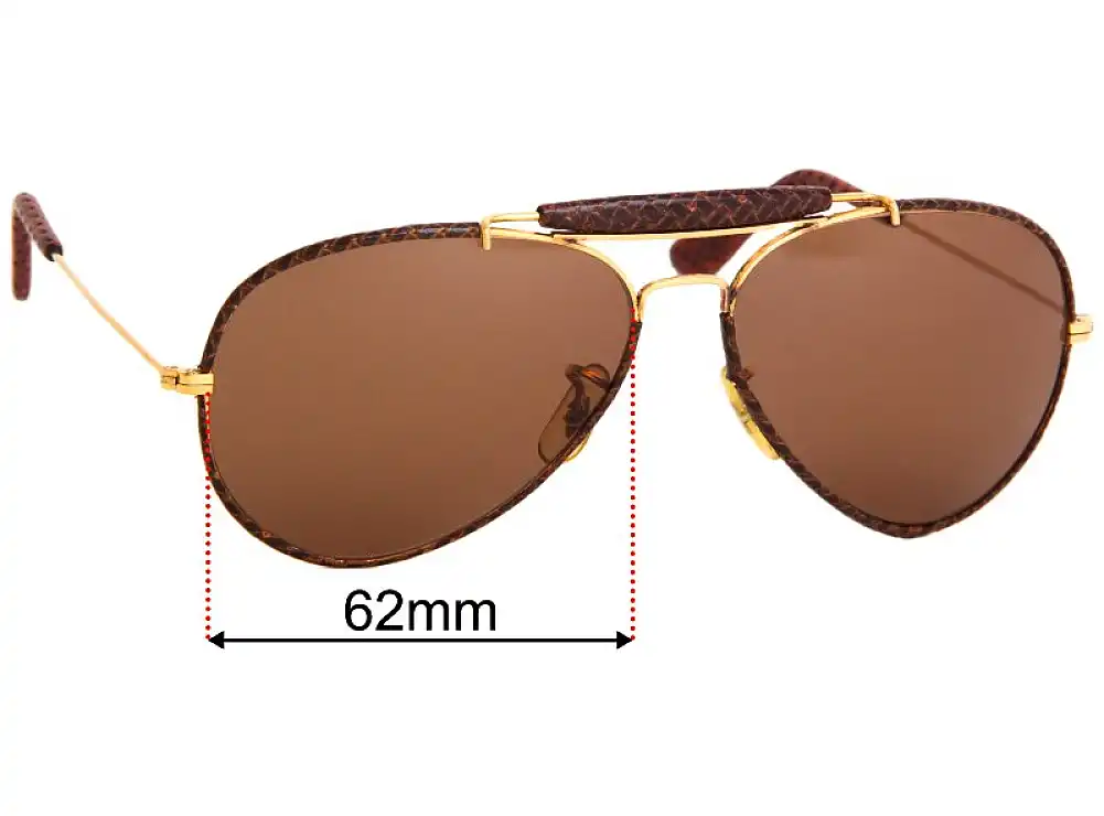 Sunglass Fix Replacement Lenses for Ray-Ban B&L Outdoorsman Leather - 62mm Wide Sunglass Fix Replacement Lenses for Ray-Ban B&L Outdoorsman Leather - 62mm Wide