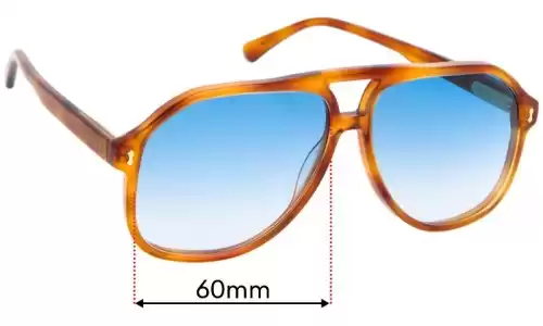 Sunglass Fix Replacement Lenses for Gucci GG1042S - 60mm Wide Gucci GG1042S Replacement Lenses 60mm wide