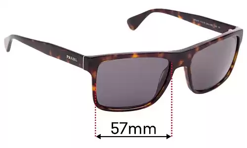 Sunglass Fix Replacement Lenses for Prada SPR01S & PR01SS - 57mm Wide Sunglass Fix Replacement Lenses for Prada SPR01S & PR01SS - 57mm Wide