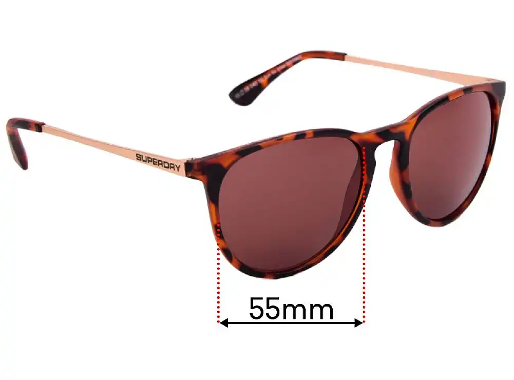 Sunglass Fix Replacement Lenses for Superdry Sun Rx Ellen - 55mm Wide Sunglass Fix Replacement Lenses for Superdry Sun Rx Ellen - 55mm Wide