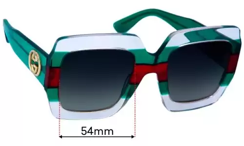 Gucci GG0178S Replacement Lenses 54mm Gucci GG0178S Replacement Sunglass Lenses 54mm