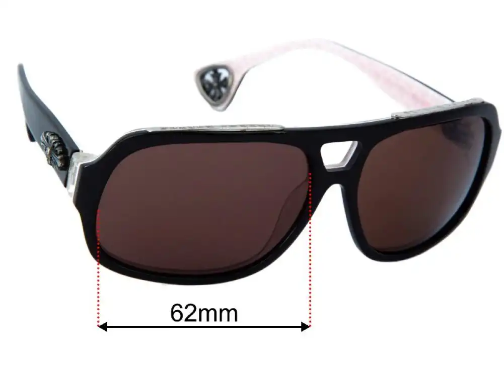 Sunglass Fix Replacement Lenses for Chrome Hearts Boink - 62mm Wide Sunglass Fix Replacement Lenses for Chrome Hearts Boink - 62mm Wide