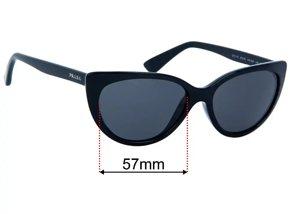 Sunglass Fix Replacement Lenses for Prada SPR 17V - 57mm Wide Sunglass Fix Replacement Lenses for Prada SPR 17V - 57mm Wide
