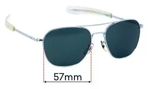 Sunglass Fix Replacement Lenses for American Optical Command Pilot - 57mm Wide American Optical Command Pilot Replacement Lenses 57mm wide