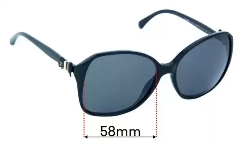 Sunglass Fix Replacement Lenses for Chanel 5205 - 58mm Wide Chanel 5205 Replacement Lenses 58mm wide