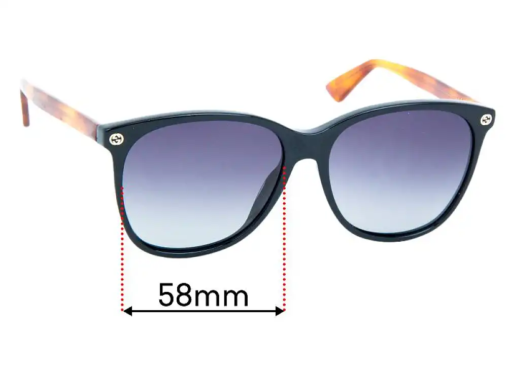 Sunglass Fix Replacement Lenses for Gucci GG0024/S - 58mm Wide Sunglass Fix Replacement Lenses for Gucci GG0024/S - 58mm Wide