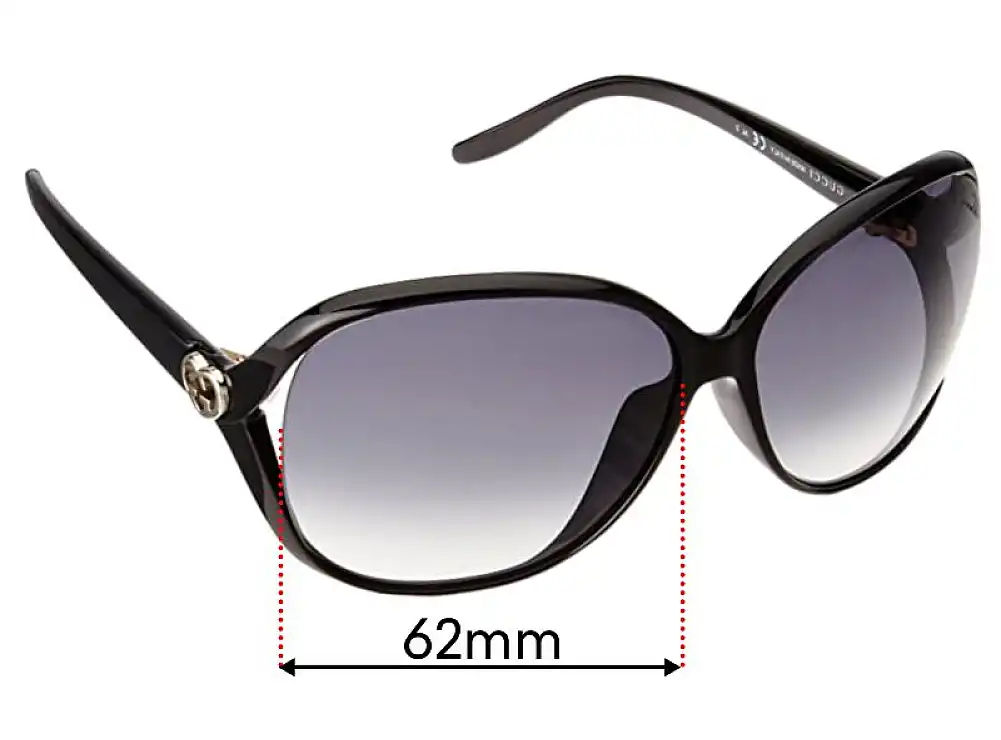 Sunglass Fix Replacement Lenses for Gucci GG3525/K/S - 62mm Wide Sunglass Fix Replacement Lenses for Gucci GG3525/K/S - 62mm Wide