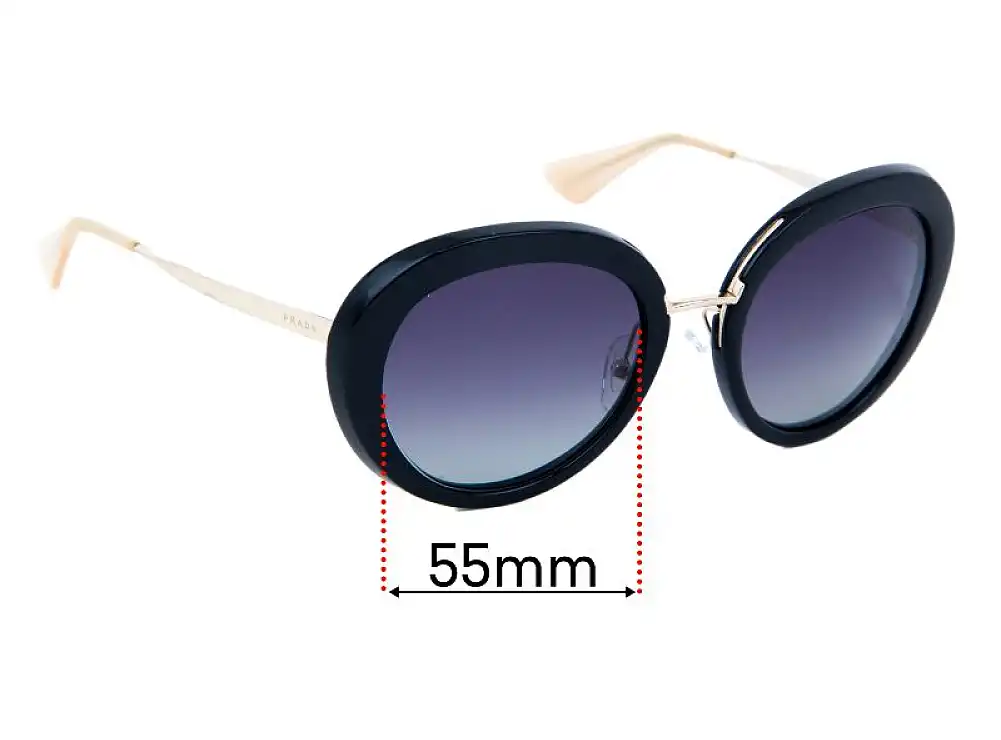 Sunglass Fix Replacement Lenses for Prada SPR16Q & PR16QS - 55mm Wide Sunglass Fix Replacement Lenses for Prada SPR16Q & PR16QS - 55mm Wide