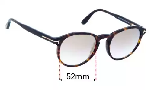 Sunglass Fix Replacement Lenses for Tom Ford Dante TF834 - 52mm Wide Tom Ford Dante TF834 Replacement Lenses 52mm wide
