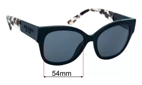 Sunglass Fix Replacement Lenses for Prada SPR02W - 54mm Wide Prada SPR02W Replacement Lenses 54mm wide