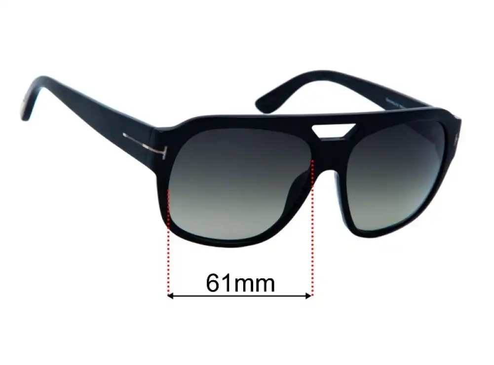 Replacement Lenses for Tom Ford Bachardy-02 TF630 - 61mm Wide Replacement Lenses for Tom Ford Bachardy-02 TF630 - 61mm Wide