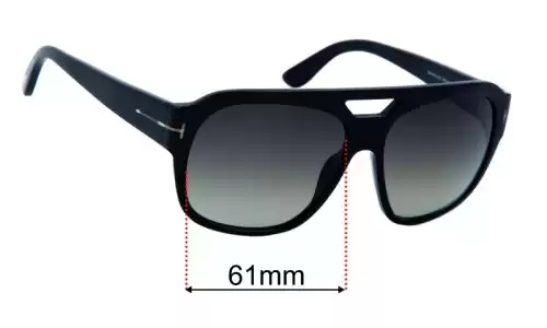 Replacement Lenses for Tom Ford Bachardy-02 TF630 - 61mm Wide Sunglass Fix Replacement Lenses for Tom Ford Bachardy-02 TF630 - 61mm Wide