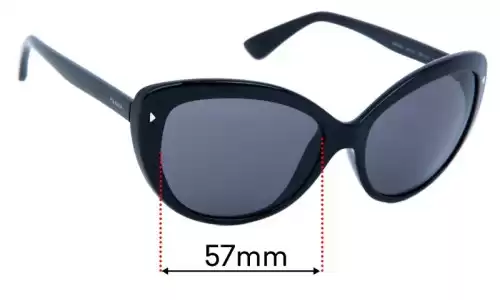 Sunglass Fix Replacement Lenses for Prada SPR16S & PR16SS - 57mm Wide Prada SPR16S & PR16SS Replacement Lenses 57mm wide