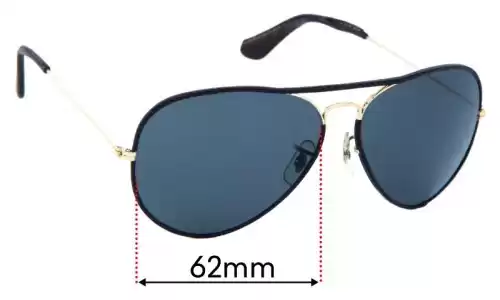 Sunglass Fix Replacement Lenses for Ray Ban B&L Aviator Leathers - 62mm Wide Ray Ban B&L Aviator Leathers Replacement Lenses 62mm wide