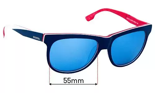 Sunglass Fix Replacement Lenses for Diesel DL0112 - 56mm Wide Diesel DL0112 Replacement Lenses 56mm wide