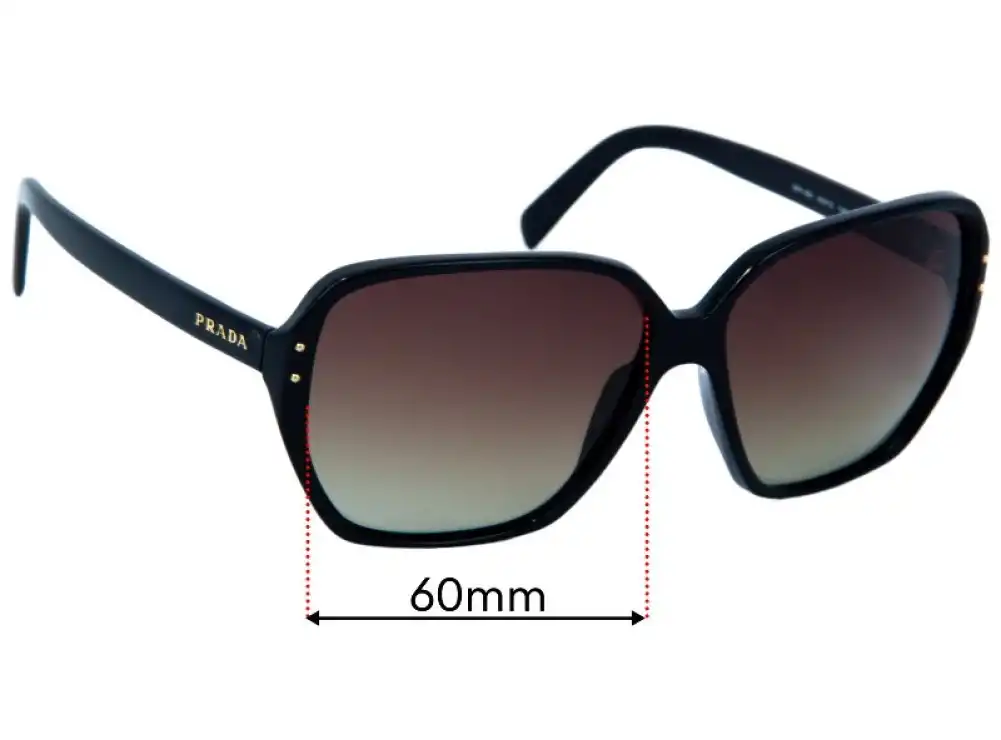 Sunglass Fix Replacement Lenses for Prada SPR16M - 60mm Wide Sunglass Fix Replacement Lenses for Prada SPR16M - 60mm Wide