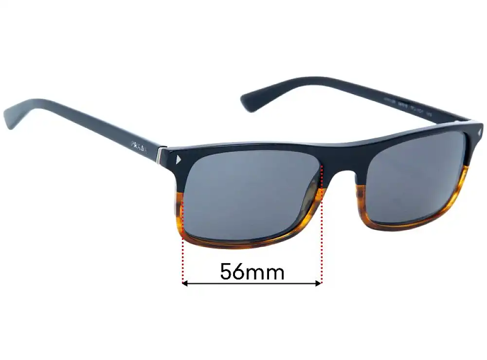 Sunglass Fix Replacement Lenses for Prada VPR02R - 56mm Wide Sunglass Fix Replacement Lenses for Prada VPR02R - 56mm Wide