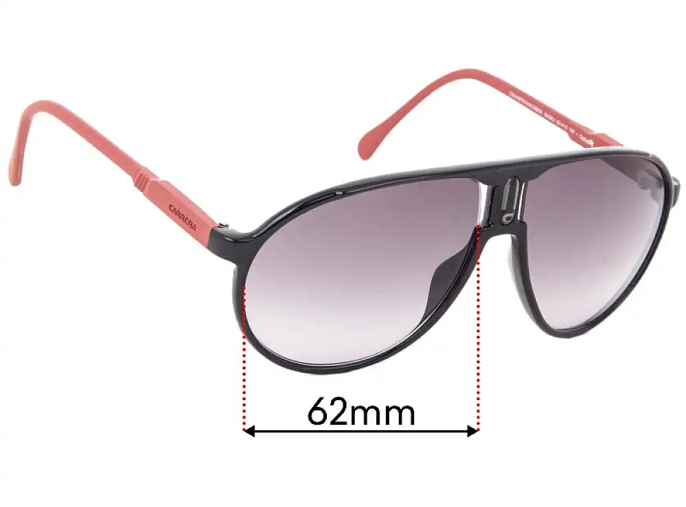 Sunglass Fix Replacement Lenses for Carrera Champion/Rubber - 62mm Wide Sunglass Fix Replacement Lenses for Carrera Champion/Rubber - 62mm Wide